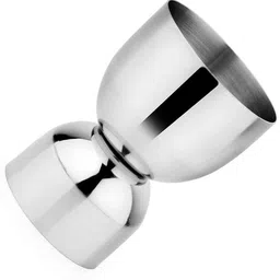 ramenterprises Fancy Antique Glass Steel Damru Shape Peg Shot Glasses Measure 30 ml & 60 ml 1 - Piece Bar Set-picture-28