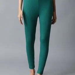 elleven Women Green Solid Ankle Length Leggings-picture-24