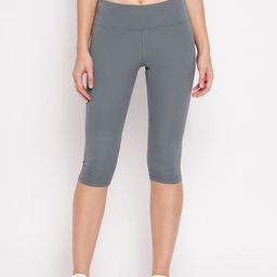 Hypernation Women Grey Solid Dry Fit Women's Yoga Tights-picture-27