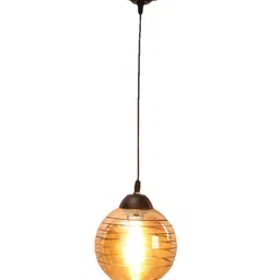 foziq Black & Gold Toned Solid Spherical Ceiling Lamp image 3