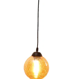 foziq Gold-Toned & Black Printed Spherical Ceiling Lamp image 2