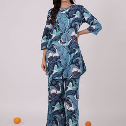 SANSKRUTIHOMES Women Tropical Printed Cotton Night suit-picture-13