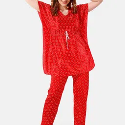 Be You Geometric Printed Satin Night Suit-picture-24