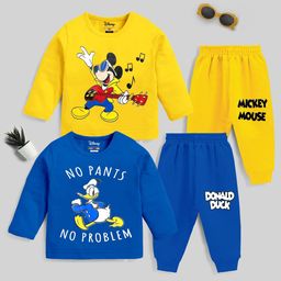 KUCHIPOO Pack Of 2 Kids Mickey Mouse & Donald Duck Printed Night suit-picture-17