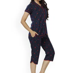Foxy Conversational Printed Pure Cotton Night suit image 4