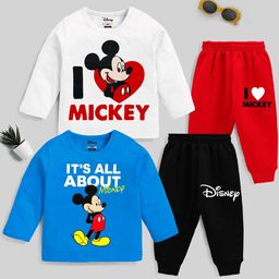 KUCHIPOO Kids Pack Of 2 Mickey Mouse Printed Night Suit-picture-5