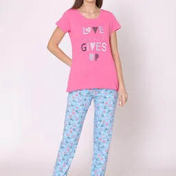 Bodycare Women Floral Printed Pure Cotton Night suit-picture-34