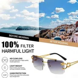 alfatoore UV Protection Retro Square Sunglasses (Free Size) image 5