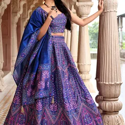 purvaja Self Design Semi Stitched Lehenga Choli image 3
