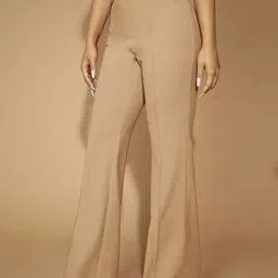 brainbees Pack of 2 Women Regular Fit Black, Beige Cotton Blend Trousers image 4