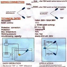 BALRAMA Floaty Water Level Controller WLC Square Head Float Switch Wired Wired Sensor Security System image 2