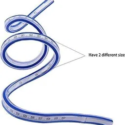 kraftmasters 50cm Flexible Ruler Curve Flex Design Rule Engineering Drawing, Design Ruler image 2