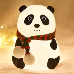 varince enterprises Panda Night Lamp | Rechargeable & Touch Control | 7-Color Silicone Bedside Light Table Lamp-picture-12