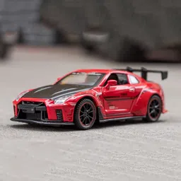 darvice 132 Nissan R35 Supra Die Cast Metal Toy Car Model Light Sound Openable Door image 5