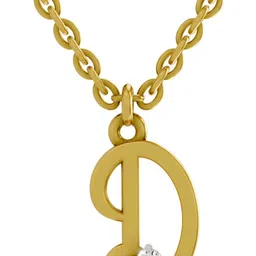 Certified Lab Grown Diamond & BIS Hallmark Pendant With Chain Gold-plated Sterling Silver-image-2