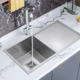 mmtc arcane Single Bowl Kitchen Sink, Matt Finish, Stainless Steel with Drainer, 30x18x9 Inch_202 Grade Vessel Sink-picture-10