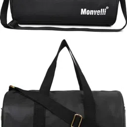 monvelli 20 L Gym Duffel Bag - GYM DUFFLE BAG FOR INDOOR OUTDOOR SPORTS - Black, White, Black-picture-34