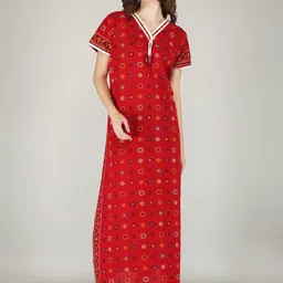 JVSP FASHION Ethnic Motifs Printed Maxi Nightdress-picture-38