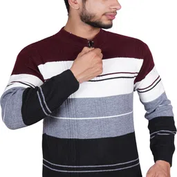 slap Men Striped High Neck Multicolor Sweater-picture-25