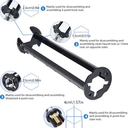 serplex Universal Sink Wrench Tool Set Universal Metal Sink Wrench Dual Head Carbon Steel Plumbing Tool Single Sided Speciality image 3