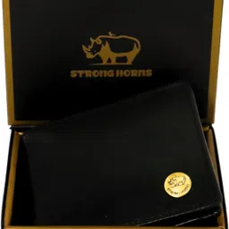strong horns Men Formal, Casual, Travel Black Genuine Leather RFID Wallet-picture-27