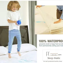 sleep matic Waterproof 75"x72" cotton Fitted King size Mattress Protector Grey image 4