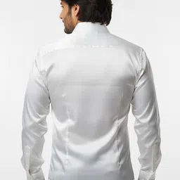 seventeenstitch Men Regular Fit Solid, Self Design Spread Collar Casual Shirt image 2