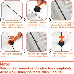 buildingshop ISO 9001 Tile Leveling Clip Resuable/Tile Leveling System Kit Needle 1.5 MM Lever Tool image 4