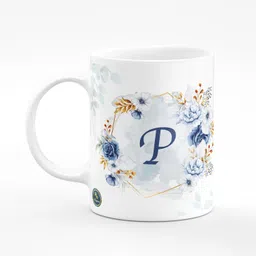 printybloom LETTER P MUG ALFABET P MUG P MUGS WORD MUG FOR P WORD NAME PERSON Ceramic Coffee Mug image 1