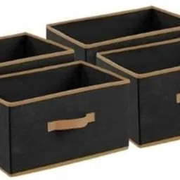 bharatcraftone Storage Foldable Box with Side Handle, Black, Storage and Organizer, Pack of 4 Storage Box-picture-31