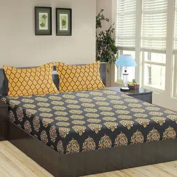 trance home linen Cotton King Flat 210 TC Striped Bedsheet-picture-14