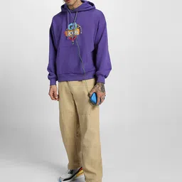 veirdo Men Full Sleeve Graphic Print Hooded Sweatshirt image 5