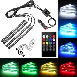 mitchell Set of 4 9 LED Car Atmosphere Light with Music Controller and Remote Control Car Fancy Lights-picture-12