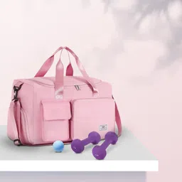 27 L Gym Duffel Bag - Nylon 27 L Gym Duffle Bag For Men & Women(Sakura Pink, 50 x 20 x 28 cm) - Pink-image-15