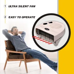 bluechip 2000-Watt Portable Home Blower Heater ; Operating Voltage: 220-240 volts | Noiseless Room Fan Heater with Adjustable Thermostat - 1 Year warranty (BLFH-001) Fan Room Heater image 4