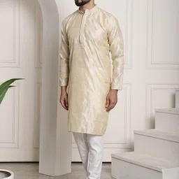 SOJANYA Ethnic Motifs Embroidered Regular Kurta with Churidar image 5