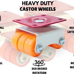 halsey 360 Degrees Moving Caster Wheel for furniture, Weight Capacity upto 500-600 Kg Swivel Furniture Caster image 4