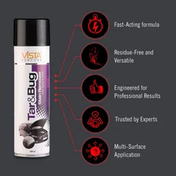 vista auto care Tar & Bug Stain Remover, Residue-Free Powerful Cleaner for Painted, Chrome, Glass & Plastic & Vehicle Interior Cleaner image 4