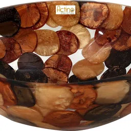 actino Table Top Designer Premiem Counter Top Wash Basin Oval Gold Multicolor_12 x 12 Table Top Basin image 3