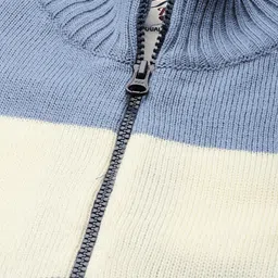 roadster Men Colorblock Blue, Beige Sweater image 2