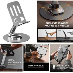 Wrixty Metal Mobile & Tablet Stand | Adjustable Viewing Angle (360°) Mobile Holder Mobile Holder image 2