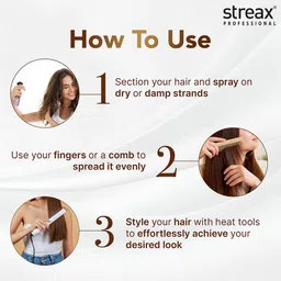 streax professional Hold & Play Heat Protection Spray, 200 ml For Hair Styling For Men & Women image 5