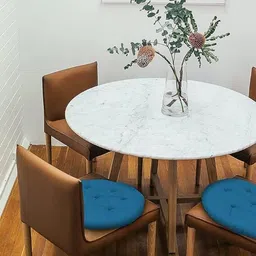 wondershala Antique Round Chair Cushion Round Chairpad Cotton Solid Chair Pad Pack of 2 image 2