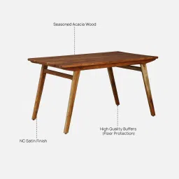 woodsworth from pepperfry Brekstad Acacia Wood 4 Seater Dining Set in Natural Finish image 4