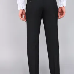 raymond Men Slim Fit Black Polyester Trousers image 4