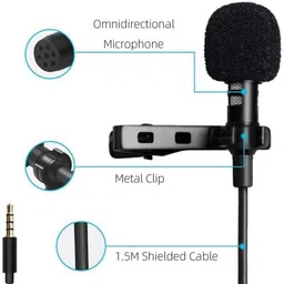 JANGI 3.5mm Clip Microphone 1.5mtr wire For Youtube, Voice Recording TRX006 Camera Microphone image 5