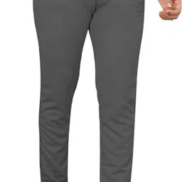 palclouthes trend Men Slim Fit Grey Lycra Blend Trousers-picture-27