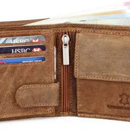 wildhorn Men Casual Tan Genuine Leather RFID Wallet - Regular Size image 3