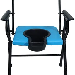 sepborn Commode Chair for unisex/ADULT Folding Elderly Disabled and Material High Strength Bathing Mobile Commode Chair BLUE Color Commode Shower Chair image 2