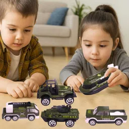 toy cloud 1:64 Scaled Army Rescue Set of 5 pcs Free-Wheel Die-Cast Metal Vehicle Toys image 4